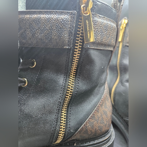 Michael Kors Stark Logo and Leather Combat Boot - Picture 10 of 12